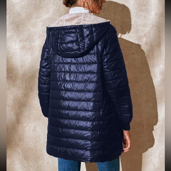 Luxe quilted teddy lined hooded jacket - Picture 14 of 16